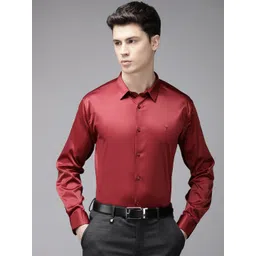 van heusen V Dot Satin Finish Slim Fit Opaque Formal Shirt-picture-19