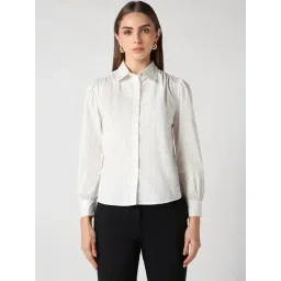 Van Heusen White Cotton Polka Dots Formal Shirt-picture-34