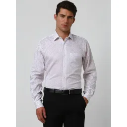 Van Heusen White Cotton Regular Fit Printed Shirt-picture-33