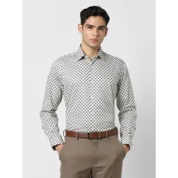 Van Heusen White Cotton Regular Fit Printed Shirt-picture-30