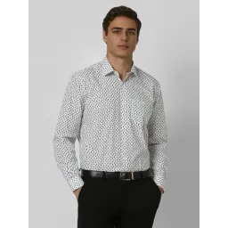 Van Heusen White Cotton Regular Fit Printed Shirt-picture-19