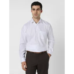 Van Heusen White Cotton Regular Fit Texture Shirt-picture-11