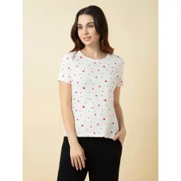 Van Heusen White Cotton Relaxed Fit Print T-Shirt-picture-48