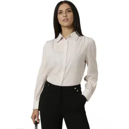 Van Heusen White Geometric Shirt-picture-43