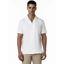 Van Heusen White Slim Fit Self Pattern Shirt-picture-26