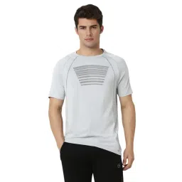 Van Heusen White Slim Fit Self Pattern T-Shirt-picture-24