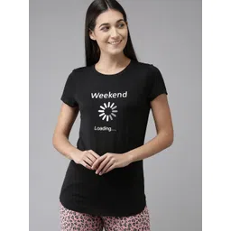 Van Heusen Women Black Printed Lounge Tshirt-picture-27