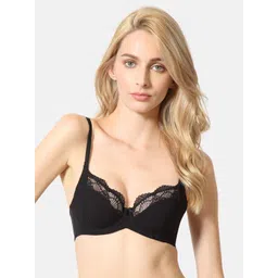Van Heusen Women Black Solid Lace Antibacterial Non Padded Bra ILIBR1ACSSXD11009-picture-10