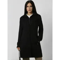 Van Heusen Women Black Textured Casual Jacket-picture-11