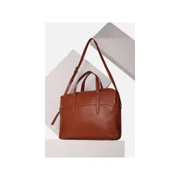 Van Heusen Women Brown Solid Formal Laptop Bag-image-12