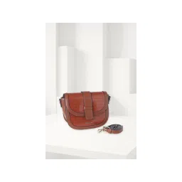 Van Heusen Women Brown Textured Casual Sling Bag With Detachable Strap-picture-27