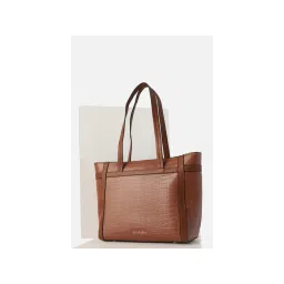 Van Heusen Women Brown Textured Formal Tote Bag-image-26