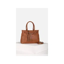 Van Heusen Women Casual Brown Textured Handbag with Detachable Strap-picture-15