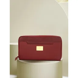 van heusen Women Casual Maroon Genuine Leather Wallet-picture-17