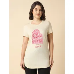 Van Heusen Women Graphic Printed Round Neck Cotton Relaxed Fit T-shirt-picture-22