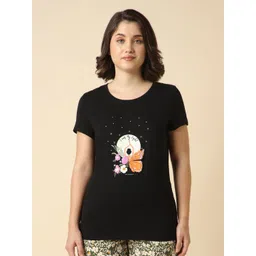 Van Heusen Women Graphic Printed Round Neck Cotton Relaxed Fit T-shirt-picture-29