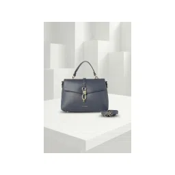 Van Heusen Women Navy Textured Casual Handbag with Detachable Strap-picture-16