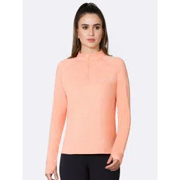 Van Heusen Women Peach-Coloured High Neck Slim Fit T-shirt-picture-16