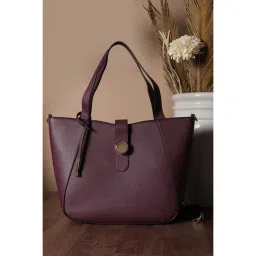 Van Heusen Women Purple Textured Casual Handbag With Detachable Strap-picture-12