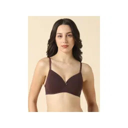 Van Heusen Women Solid Anti Bacterial Wireless Full Coverage Padded Bra Brown-picture-41