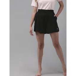 Van Heusen Women Solid Mid Rise Elasticated Lounge Shorts-picture-39