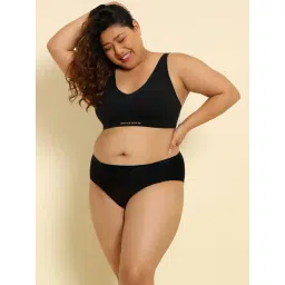 Van Heusen Women Wireless Anti Spillage Seamless Flatknit Bra - Black-picture-13