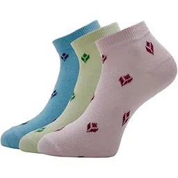 van heusen Women's Cotton Ankle Length Socks (Pack of 3) Lemon Yellow, Sky Blue, Baby Pink-picture-39