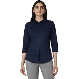 van heusen Women's Cotton Solid Regular Fit Shirt-picture-20