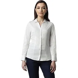 van heusen Women's Cotton Solid Regular Fit Shirt (VWSFCRGB623771_White M)-picture-19
