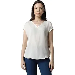 van heusen Women's Cotton Solid Regular Fit Tops-picture-10