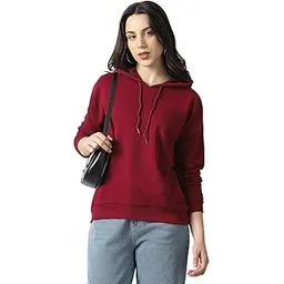 Van Heusen Women's Hooded Solid Sweatshirt| Full Sleeve Ribbed Hem Casual winterwear-picture-41