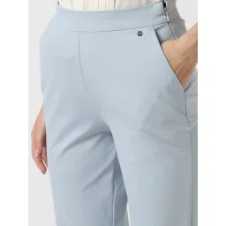Van Heusen Women's Light Blue Regular Fit Trousers image 5