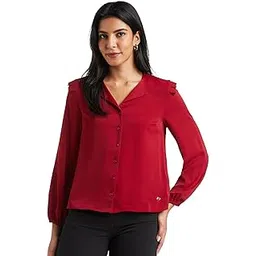 van heusen Women's Regular Fit Solid Full Sleeve Casual Shirt-picture-30