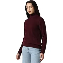 van heusen Women's Turtleneck Pullover Regular Fit Sweater| Full Sleeve Ribbed Hem Casual winterwear-picture-29