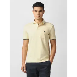 Van Heusen Yellow Cotton Regular Fit Polo T-Shirt-picture-30