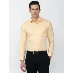 Van Heusen Yellow Cotton Slim Fit Checks Shirt-picture-25