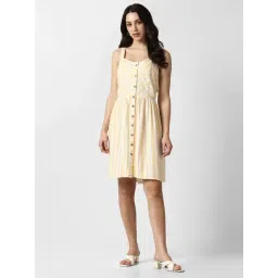 Van Heusen Yellow Regular Fit Striped Dress-picture-21