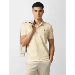 Van Heusen Yellow Regular Fit Striped Polo T-Shirt-picture-23