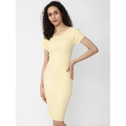 Van Heusen Yellow Striped Shift Dress-picture-19