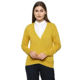 Van Heusen Yellow V Neck Cardigan-picture-16