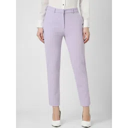 Van Heusen Woman Solid Regular Fit Mid Rise Cropped Formal Trousers-picture-22