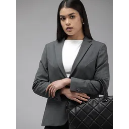 Van Heusen Woman Solid Single Breasted Regular Fit Formal Blazer-picture-39