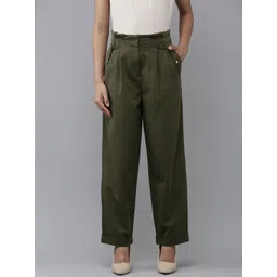 Van Heusen Woman Tapered Fit Paper Bag Waist Pleated Trousers-picture-23