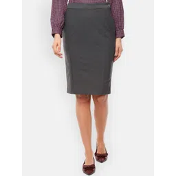 van heusen woman Van Heusen Grey Solid Pencil Skirt-picture-13