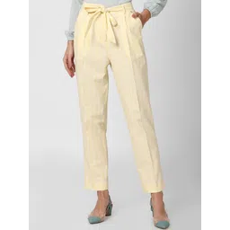 Van Heusen Woman Women Yellow Striped Pleated Trousers-picture-12