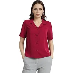 Women Polyester Regular Fit Solid Half Sleeve Casual Shirt-image-16