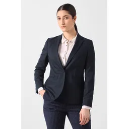 Women Solid Single Breasted Formal Blazer-image-1