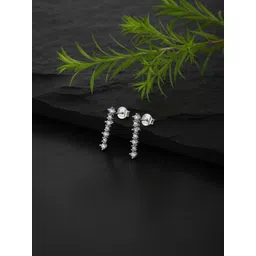 VANBELLE 925 Sterling Silver Rhodium Plated Contemporary Drop Earrings-picture-13