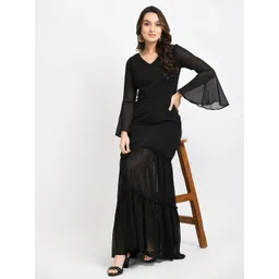 V&M Bell Sleeve Chiffon Maxi Dress-picture-31