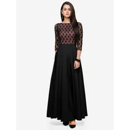 V&M Black & bright white Crepe Maxi Dress image 4